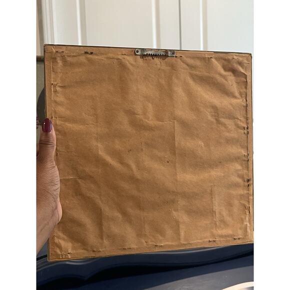 Conch Seashell Cross Stitch Framed Artwork Brown and Cream Wood Framed Beach - Picture 6 of 7